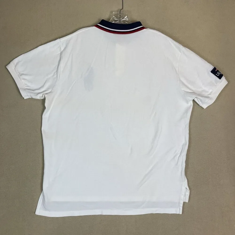 Polo by Ralph Lauren Polo Shirt Mens XL‎ White Big Pony Embroidered 2005 US Open